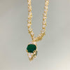 Colar Riviera Gota Esmeralda folheado a ouro 18K