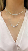 Colar Semi-riviera folheado a prata 18K
