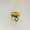Anel Plano Reto regulável folheado a ouro 18K