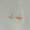 Brinco Palito P cravejado folheado a ouro 18K