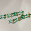 Brinco Esmeraldas pendentes folheado a ouro 18K