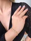 Pulseira 3 corações folheada a ouro 18K