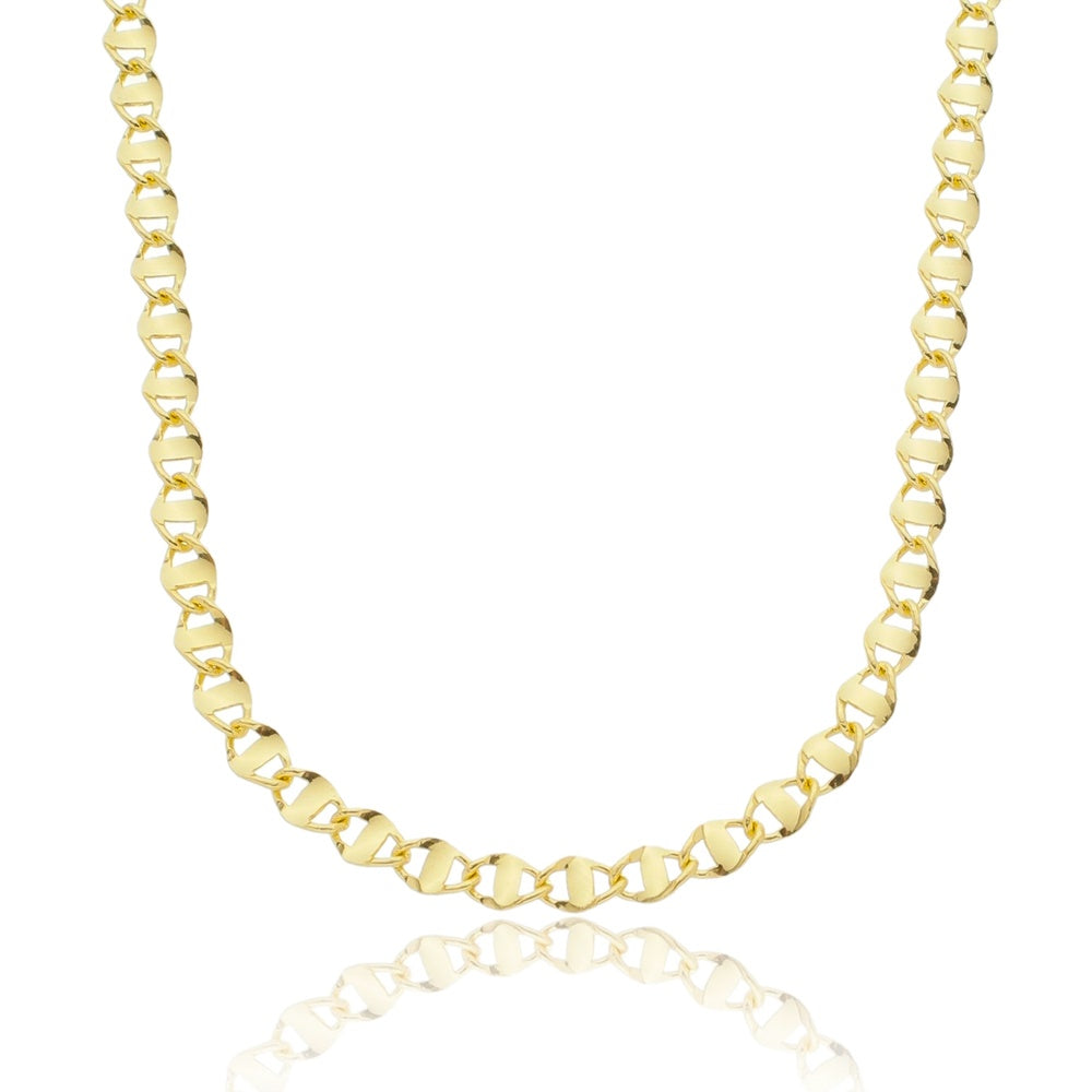 Choker elos redondos folheado a ouro 18k
