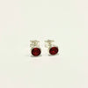 Brincos Vermelho Rubi zircônia embutida 5mm em Prata 925