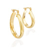 Brinco argola articulada gota de tubo folheado em ouro 18k