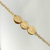 Pulseira 3 medalhas folheada a ouro 18K