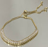 Pulseira Riviera Retangular M folheada a ouro 18K