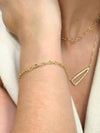 Pulseira Elos Ovais Facetados folheada a ouro 18K