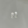Brinco Quadradinho cravejado folheado a prata