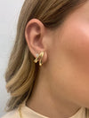 Brinco Earhook gota folheado a ouro 18K