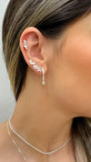 Brinco Mini Earcuff gotinhas folheado a prata