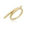 Anel 2 pontas folheado a ouro 18K
