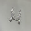 Brinco Earcuff com gota cravejado folheado a ródio