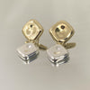 Brinco quadrado mix banhos folheado a ouro 18K