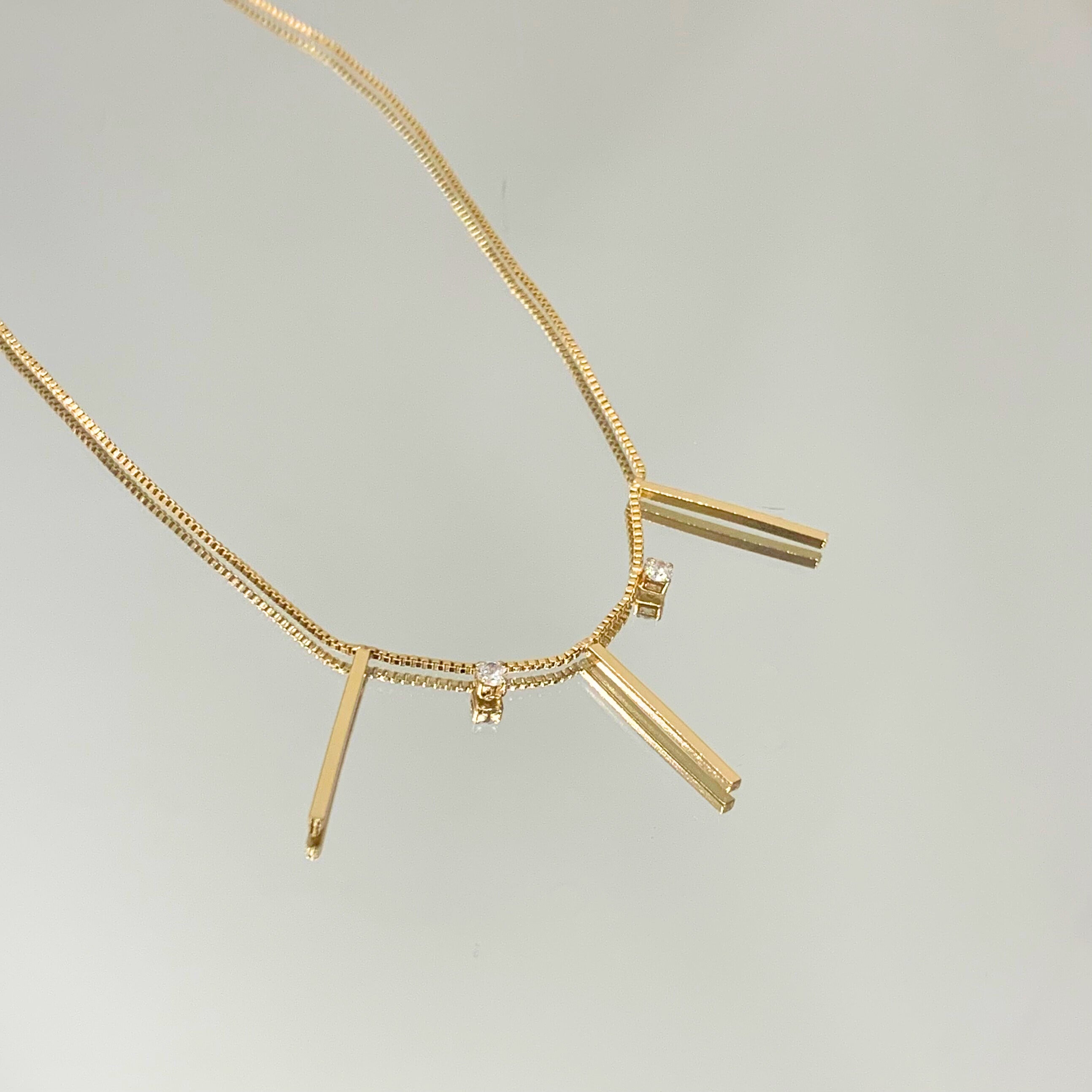 Choker Palitos folheada a ouro 18K