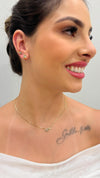 Brinco Meia argolinha color folheado a ouro 18K