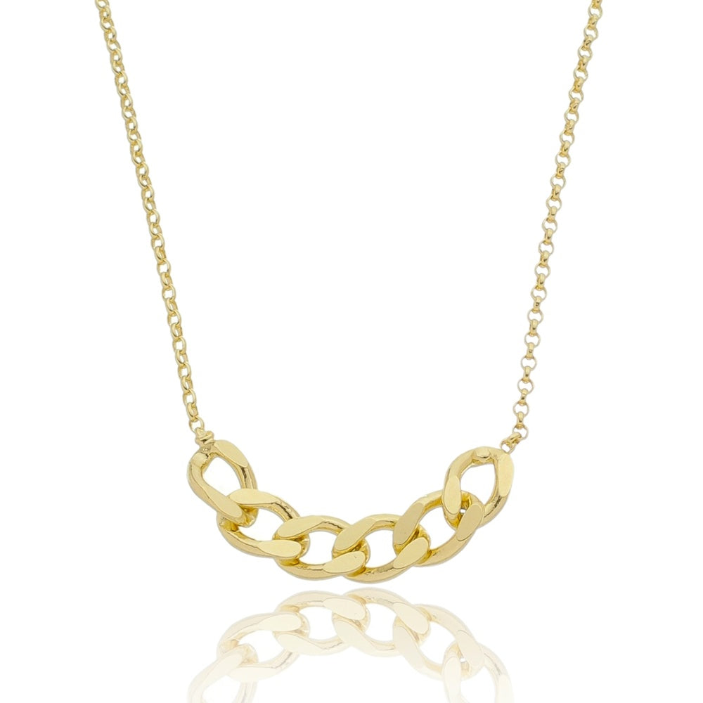 Colar pingente groumet folheado a ouro 18k
