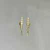 Brinco Palito Meio cravejado folheado a ouro 18K