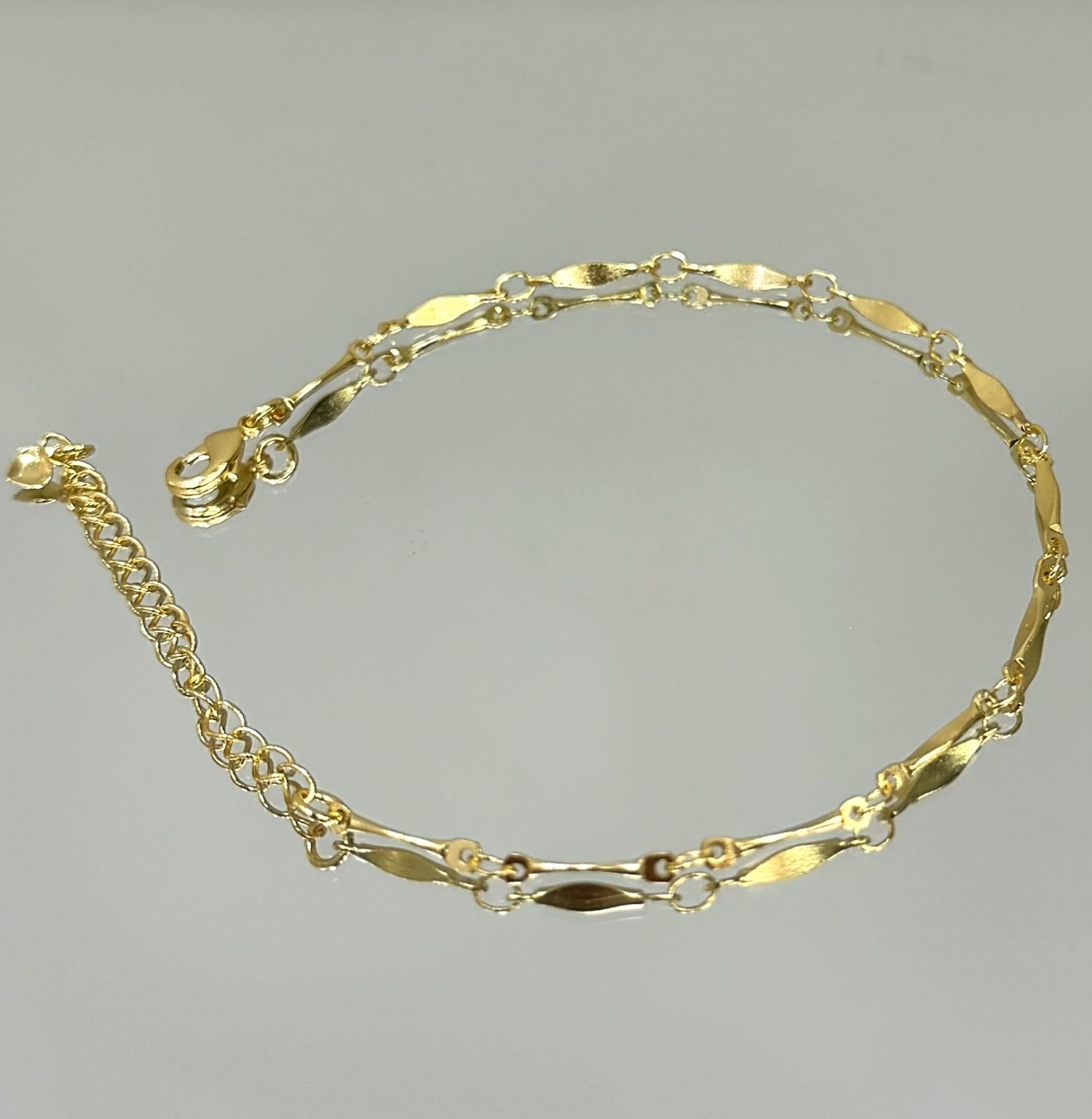 Pulseira elos losango liso folheada a ouro 18K