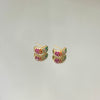 Brinco Meia argolinha color folheado a ouro 18K