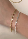 Pulseira Elos em coração folheada a prata