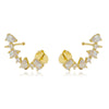 Brinco ear cuff petalas folheado a ouro 18k