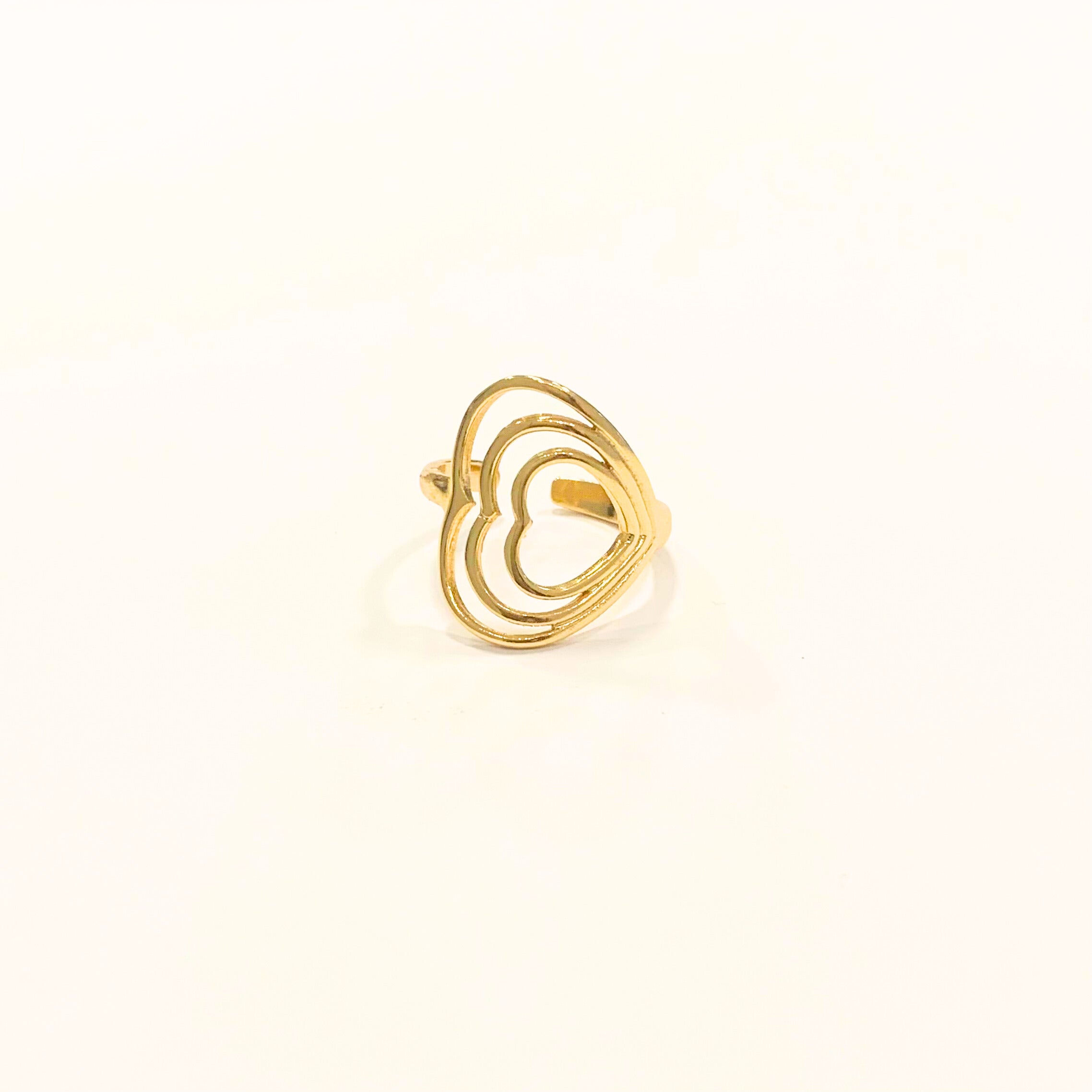Anel Hearts regulável folheado a ouro 18K