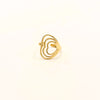 Anel Hearts regulável folheado a ouro 18K