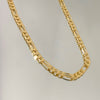 Corrente unissex alternada 3x1 4mm folheada a ouro 18k