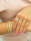 Anel Duas fileiras cravejado folheado a ouro 18K
