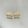 Brinco ear cuff folhas folheado a ouro 18K