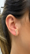 Brinco Earhook X folheado a ouro 18K