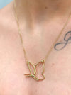 Colar Borboleta maxi folheado a ouro 18K