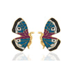 Brinco borboleta resinado folheado a ouro 18k