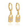 Brinco argolinha com cadeado folheada a ouro 18k