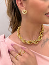 Anel Onda orgânica folheado a ouro 18K