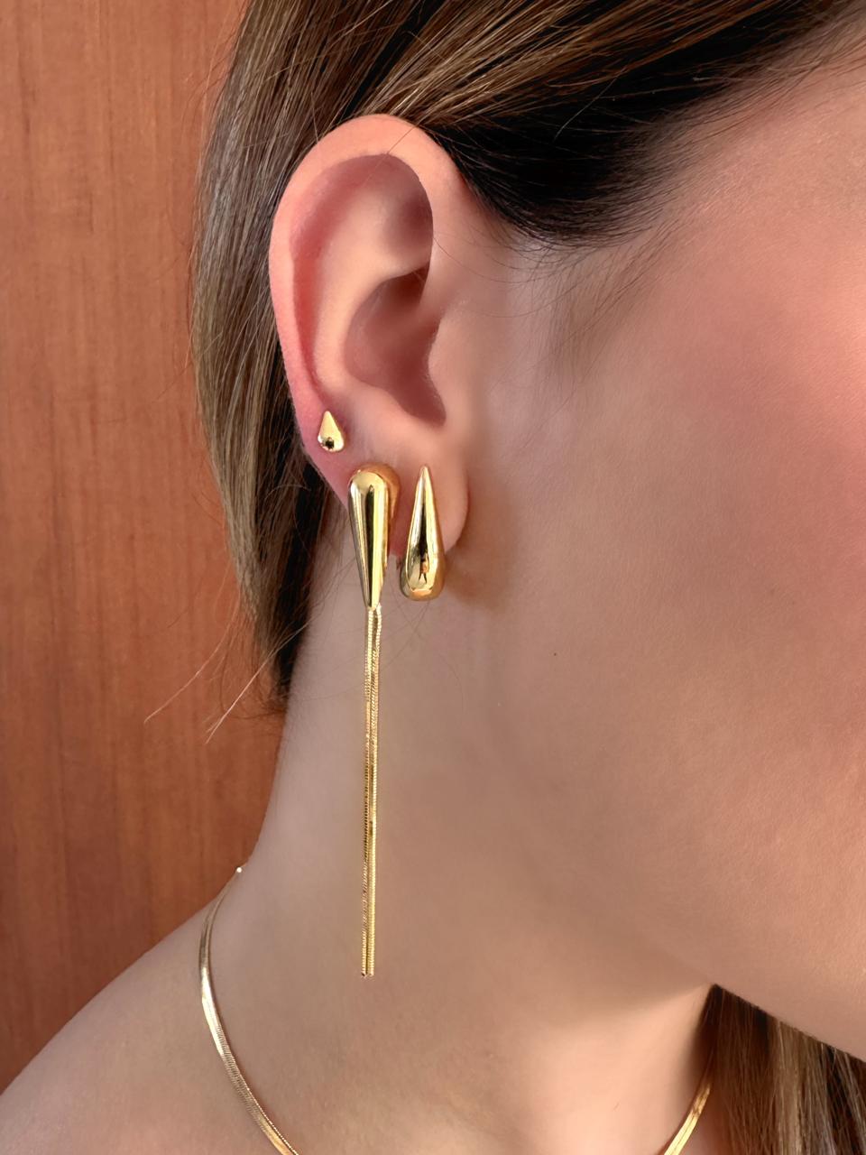 Brinco Gotinha P folheado a ouro 18k