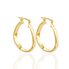 Brinco argola articulada gota de tubo folheado em ouro 18k