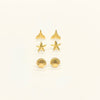 Brinco Trio Praia folheado a ouro 18K