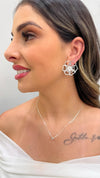 Brinco Flor Aramada folheado a prata