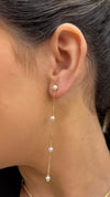 Brinco Pendente 4 Pérolas folheado a ouro 18K