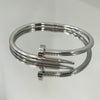Bracelete Prego liso folheado a ródio