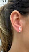 Brinco Earhook X folheado a prata