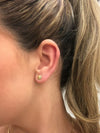 Brinco Roma com relevo  folheado a ouro 18K