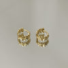 Brinco Argola mini folhas folheado a ouro 18K
