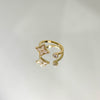 Anel Trevo madrepérola regulável folheado a ouro 18K