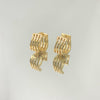 Brinco Argola Waves G folheada a ouro 18K
