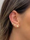 Brinco Trio Quadrado folheado a ouro 18K