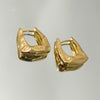 Brinco Argola Orgânica quadrada folheada a ouro 18K
