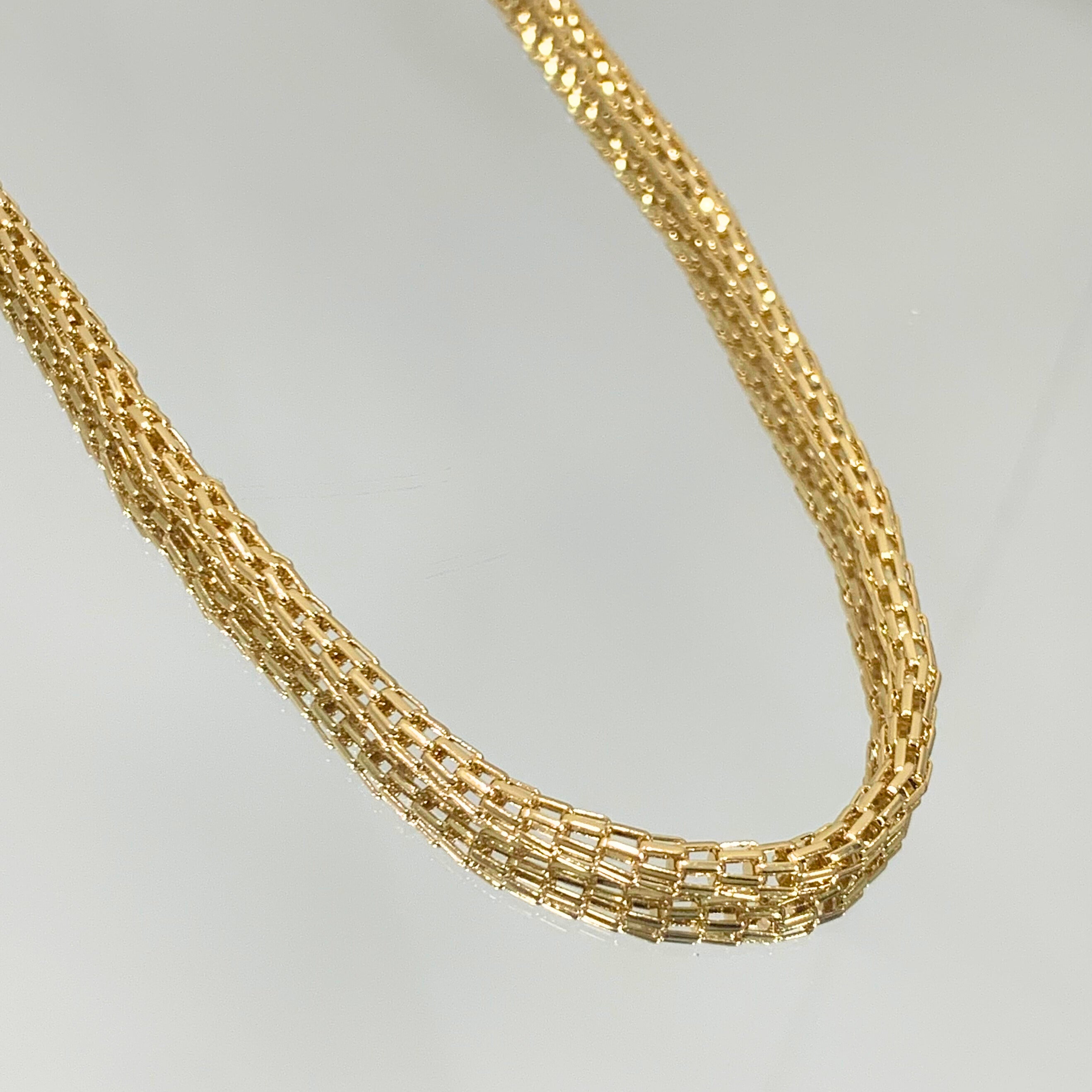 Choker Trama cilíndrica folheada a ouro 18K